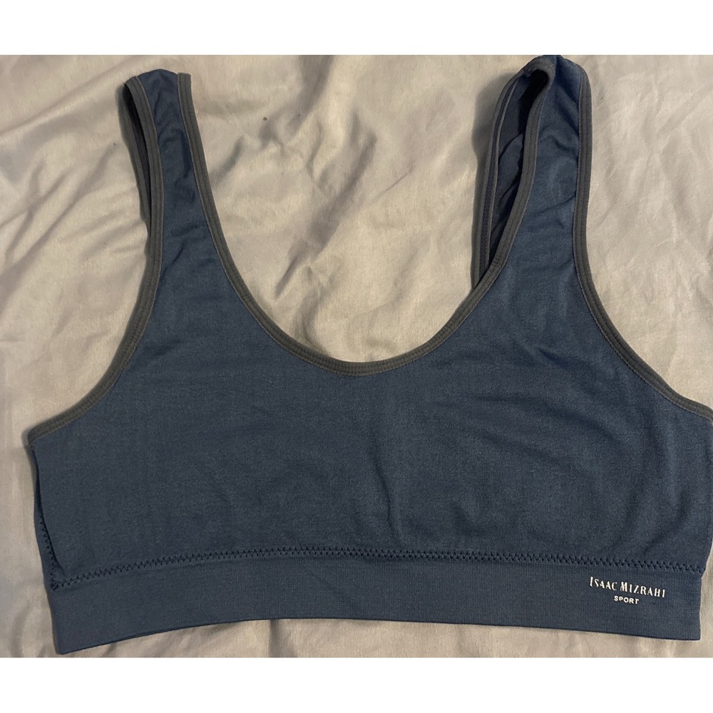 Isaac‎ Mizrahi Sport Navy Blue Seamless Low Impact Sports Bra, Large